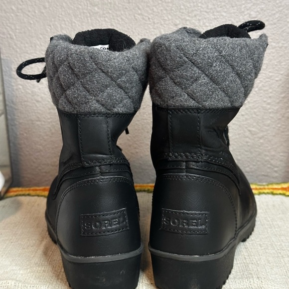 Sorel Meribel Snow Boots Black/Gray Weather Boots sz 8​ - Picture 3 of 9